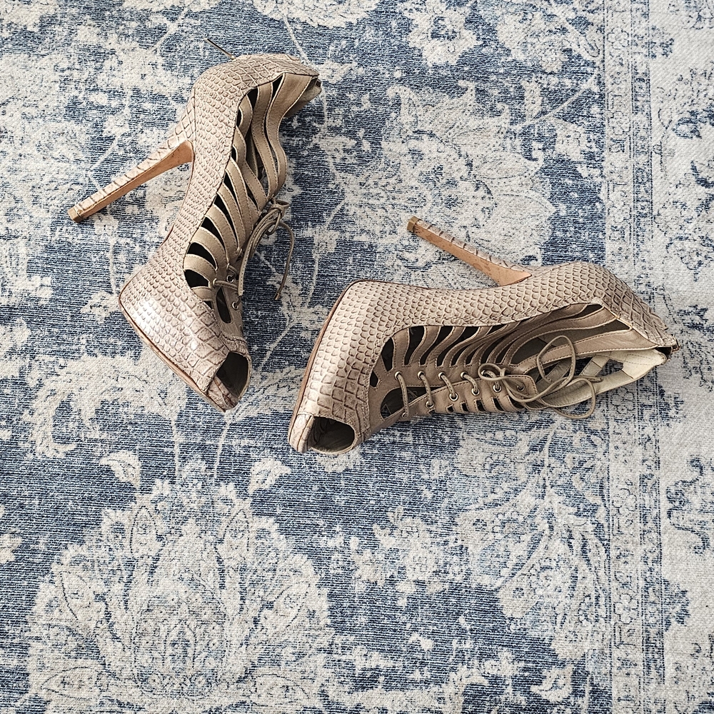 Dior Beige Textured Heels